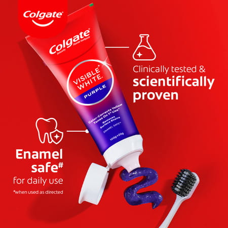 Colgate Visible White Purple Toothpaste (200g + 40g) 240 Gm