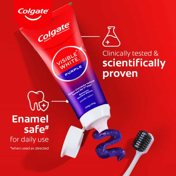 Colgate Visible White Purple Toothpaste (200G + 40G) 240 Gm