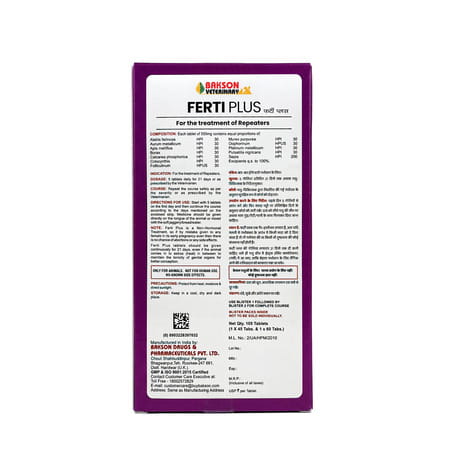 Bakson Veterinary Ferti Plus | For Repeaters | For Veterinary Use | Tablets 105 Nos