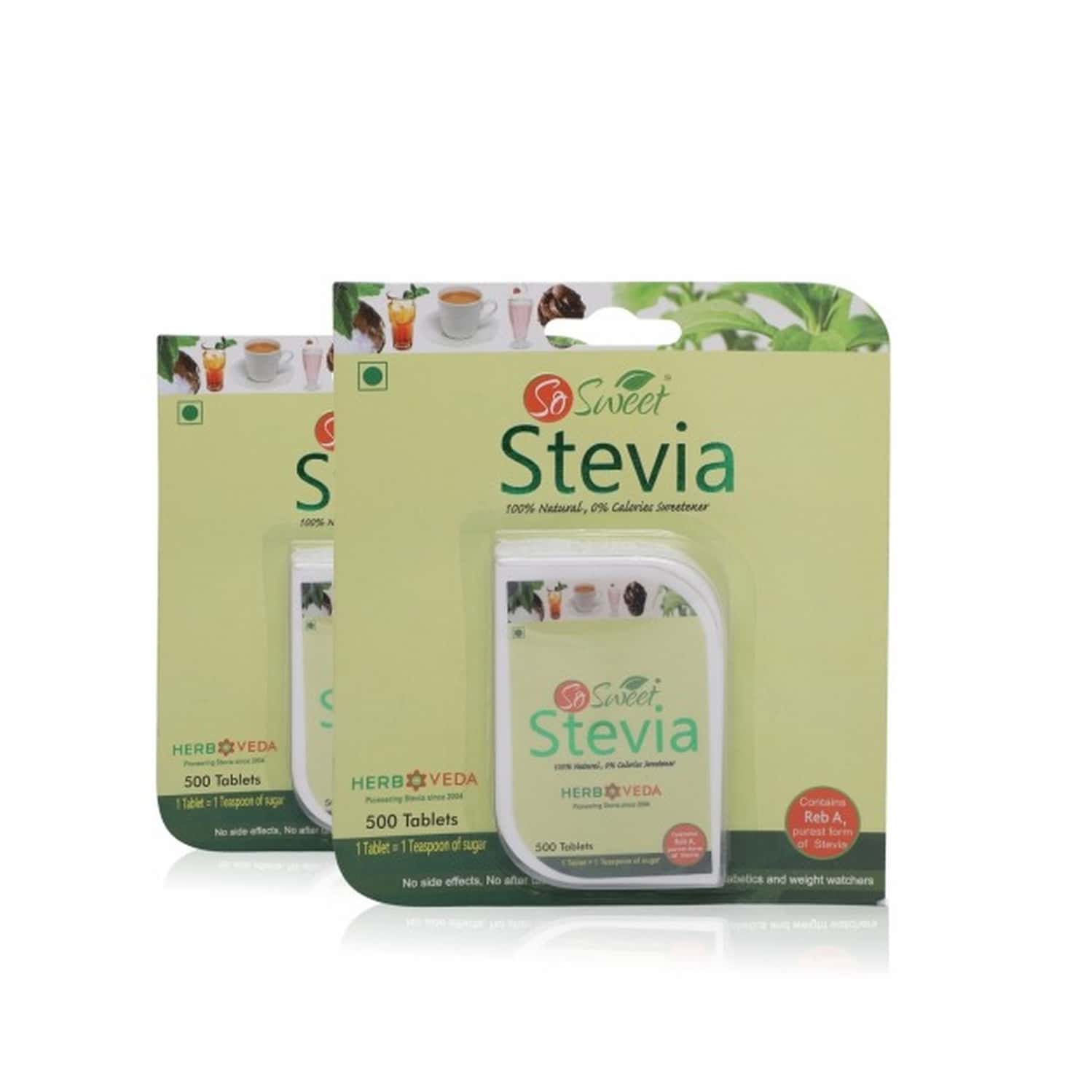 So Sweet Stevia (500) Tablets Dispenser - Sugar Free (pack Of 2)