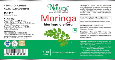 Naturz Ayurveda Moringa 700 Tablets Value Pack Of 2