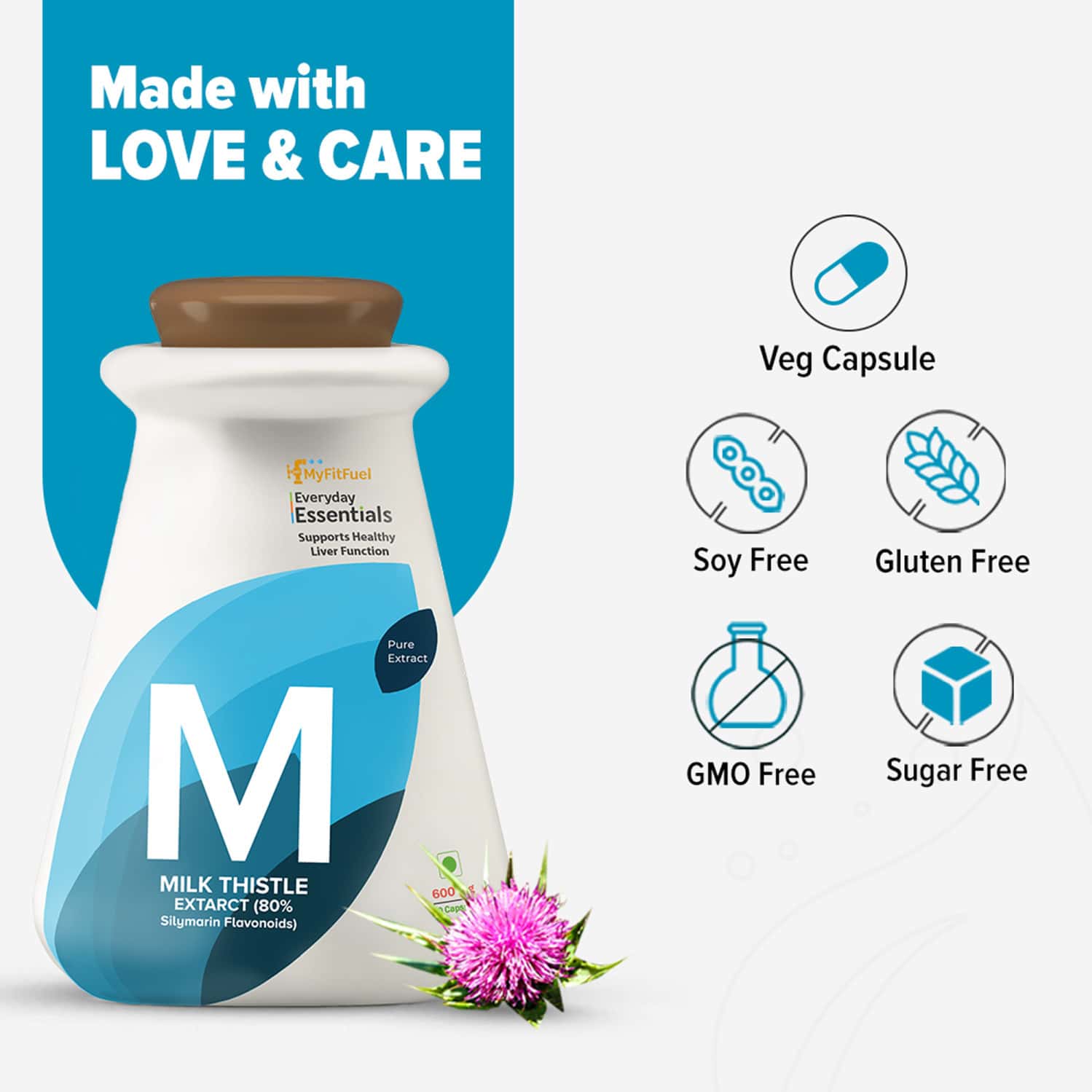 Buy MYFITFUEL MILK THISTLE EXTRACT (80 SILYMARIN FLAVONOIDS), (600MG
