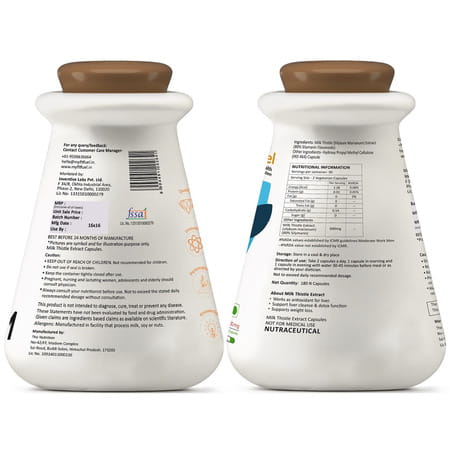 Myfitfuel Milk Thistle Extract (80% Silymarin Flavonoids) | (600mg) | 180 Capsules