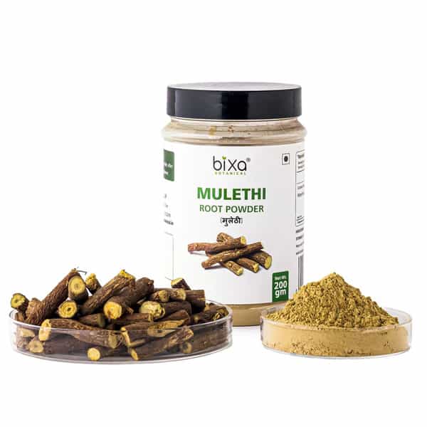 Bixa Botanical Mulethi Root Powder(Licorice) - Supports Respiratory Wellness 200G