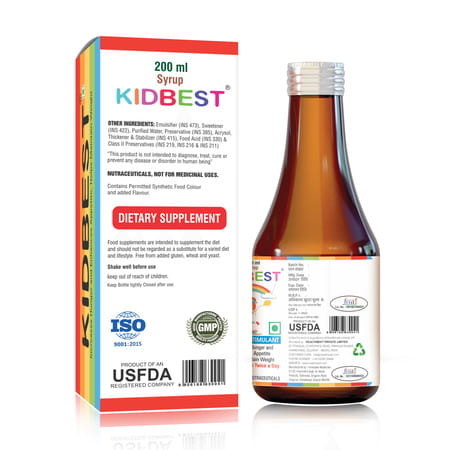 Healthbest Appetite Stimulant Syrup For Kids Enhances Appetite | Maintain Healthy Weight - 200Ml