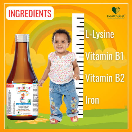 Healthbest Appetite Stimulant Syrup For Kids Enhances Appetite | Maintain Healthy Weight - 200ml