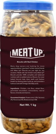 Meat Up Dog Treat Biscuit | Mutton Flavour 1Kg Total 2Kg Pack - All Life Stages