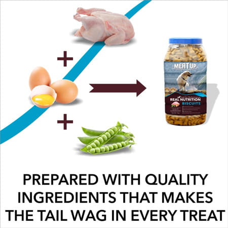 Meat Up Dog Treat Biscuit | Mutton Flavour 1Kg Total 2Kg Pack - All Life Stages
