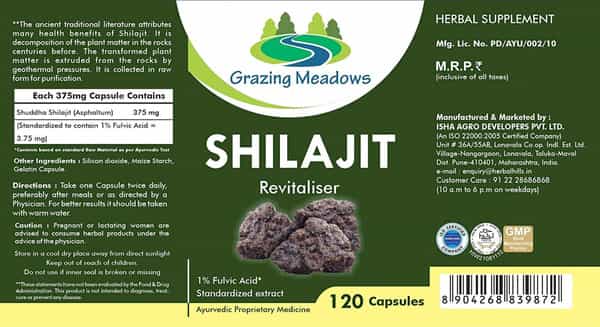 Grazing Meadows Shilajit - 120 Capsules