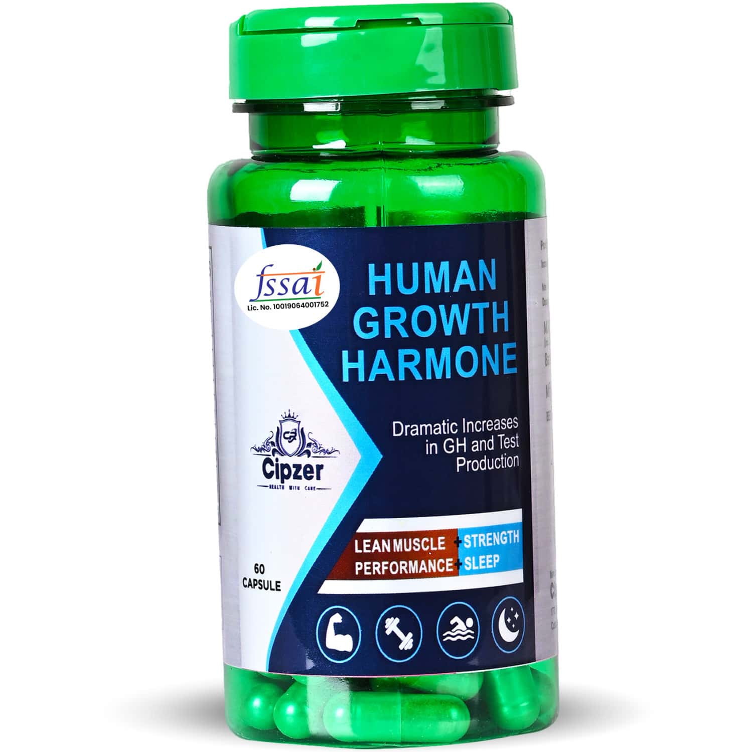 Cipzer Human Growth Hormone Capsules Natural Growth Hormone Production | Muscle Growth 60 Capsules