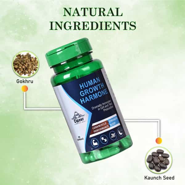 Cipzer Human Growth Hormone Capsules Natural Growth Hormone Production | Muscle Growth 60 Capsules