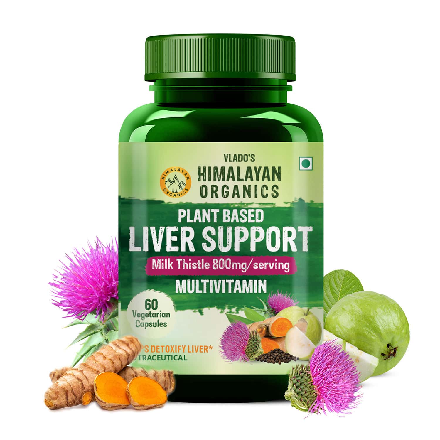 Vlado's Himalayan Organics Plant Based Liver Support With Milk Thistle- 60 Veg Capsules