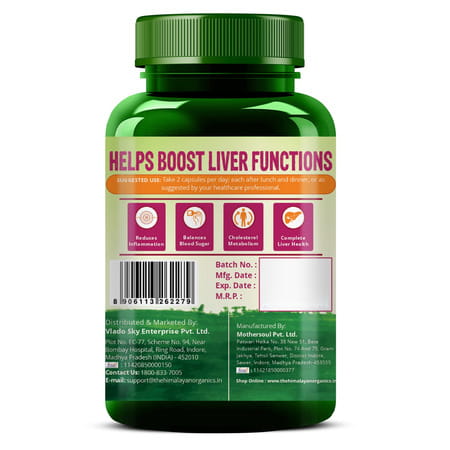 Vlado'S Himalayan Organics Plant Based Liver Support With Milk Thistle- 60 Veg Capsules