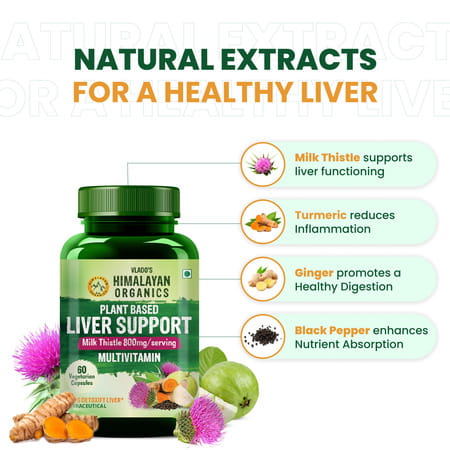 Vlado'S Himalayan Organics Plant Based Liver Support With Milk Thistle- 60 Veg Capsules