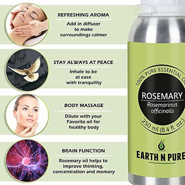 Earth N Pure Rosemary Oil 100% Pure And Natural Essential Oil - 250 Ml (8.4 Fl. Oz.) (250 Ml)