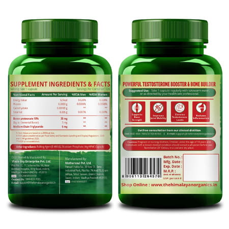 Vlado's Himalayan Organics 3Mg Boron | For Men & Women - 120 Capsules