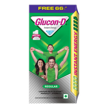 Glucon-D Regular With 3 Benefits Of Energy | Recovery | And Immunity | 75 G ( Get Extra 50 G Free)