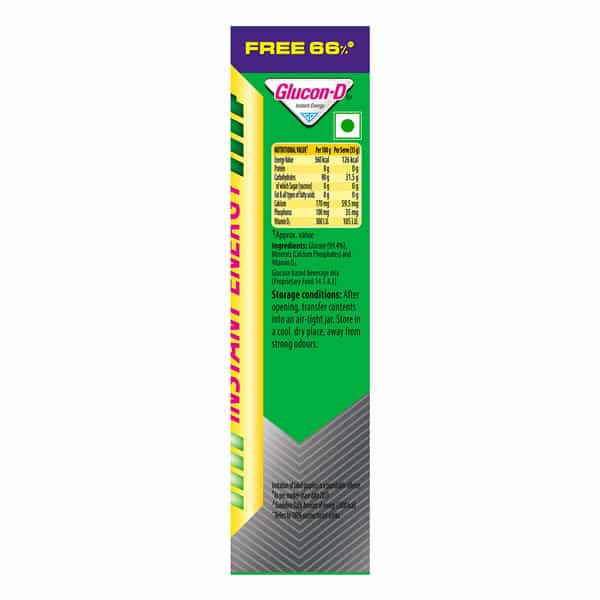 Glucon-D Regular With 3 Benefits Of Energy | Recovery | And Immunity | 75 G ( Get Extra 50 G Free)