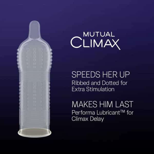 Durex Mutual Climax Condoms For Men & Women - 10 Count With Durex Water Based Lube Cherry