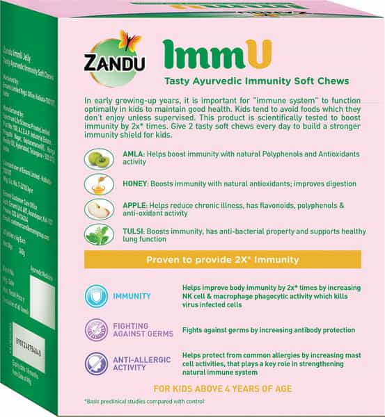 Zandu Immu Tasty Mango Immunity Soft Chews Packet Of 60