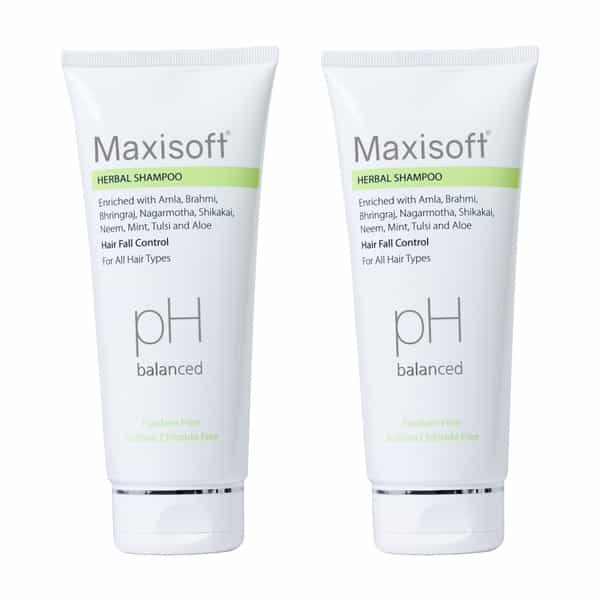 Maxisoft Herbal Shampoo | Hair Fall Control | For All Hair Types | Tube | 200 Ml | Pack Of 2