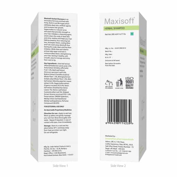 Maxisoft Herbal Shampoo | Hair Fall Control | For All Hair Types | Tube | 200 Ml | Pack Of 2