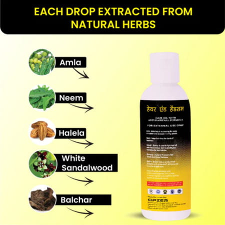 Cipzer Hair & Handsome Oil | Promotes Hair Growth & Strengthens Hair | 100 Ml (Pack Of 1)