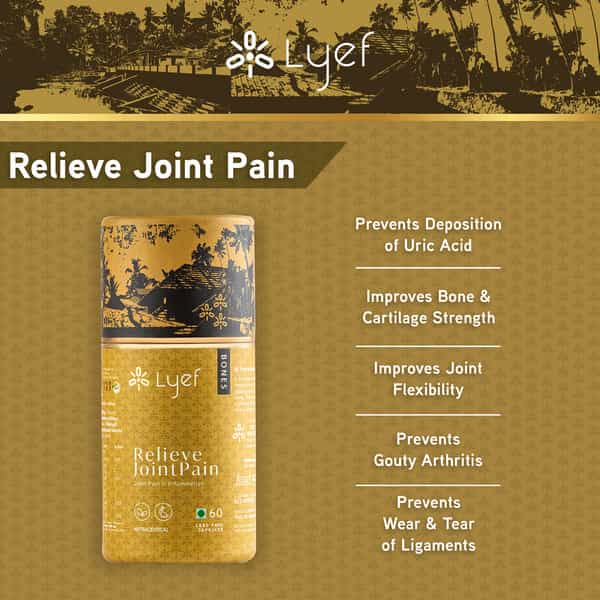 Lyef Relieve Joint Pain-Ayurveda Supplement-Relieves Pain - Improves Mobility Of Joints-100%Vegan