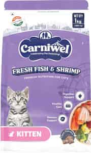 Carniwel Fresh Fish & Shrimp Kitten Dry Cat Food 1 Kg | Fresh & Natural Ingredients