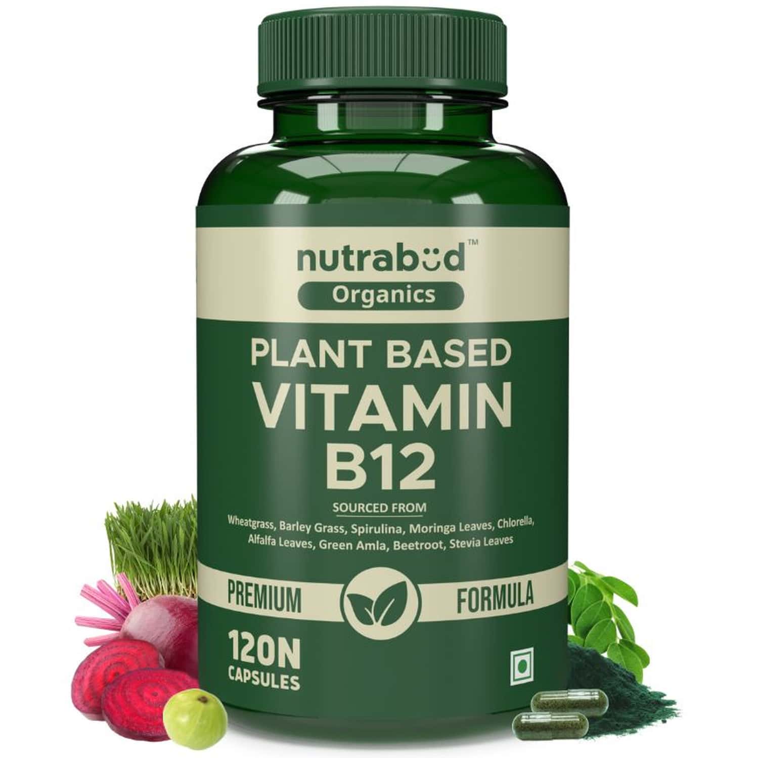 Nutrabud Plant Based Vitamin B12 | 100% Rda | 120 Veg Capsules