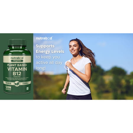 Nutrabud Plant Based Vitamin B12 | 100% Rda | 120 Veg Capsules