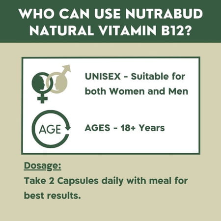 Nutrabud Plant Based Vitamin B12 | 100% Rda | 120 Veg Capsules