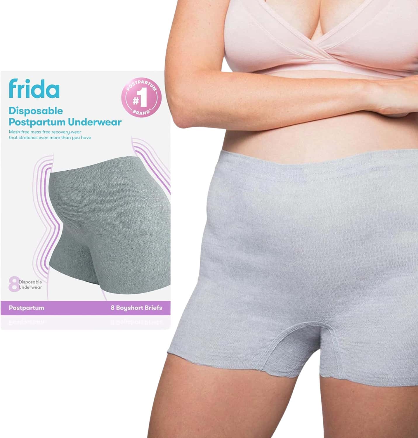 Frida Mom Disposable Postpartum Underwear Women High Waist Stretchable 8 Count
