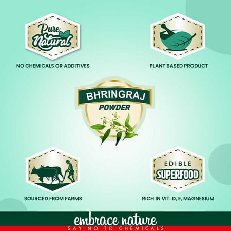 Nature Sure Bhringraj Powder 200G With Rose Water 50Ml - 1 Pack