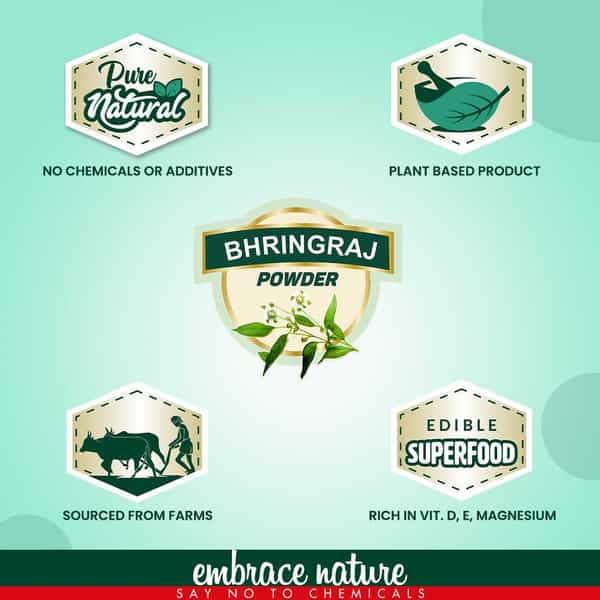 Nature Sure Bhringraj Powder 200G With Rose Water 50Ml - 1 Pack