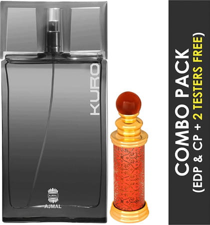 Ajmal Kuro Edp Spicy Perfume 90ml For Men And Classic Oud Perfume Oil Woody 10ml For Unisex