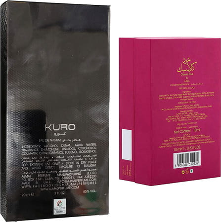 Ajmal Kuro Edp Spicy Perfume 90ml For Men And Classic Oud Perfume Oil Woody 10ml For Unisex