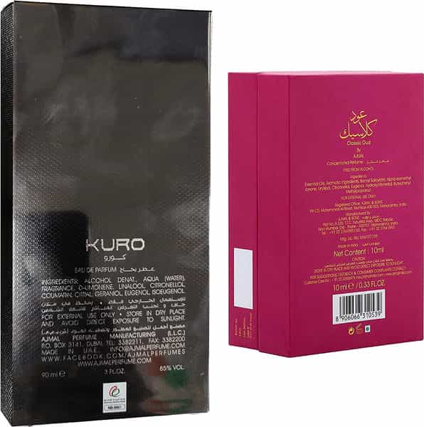 Ajmal Kuro Edp Spicy Perfume 90Ml For Men And Classic Oud Perfume Oil Woody 10Ml For Unisex