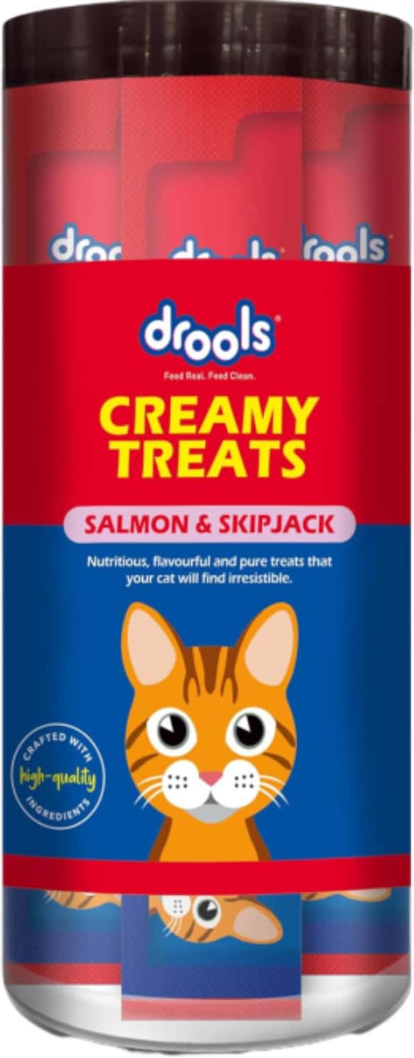 Drools Creamy Lickable Cat Treats Salmon & Skipjack 25pcs | 375g Pack | All Life Stages