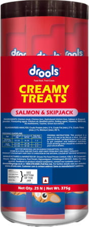 Drools Creamy Lickable Cat Treats Salmon & Skipjack 25pcs | 375g Pack | All Life Stages
