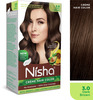 Nisha Creme Hair Color 3.0 Dark Brown (60gm+60ml+18ml) Ammonia Free Permanent Hair Colour