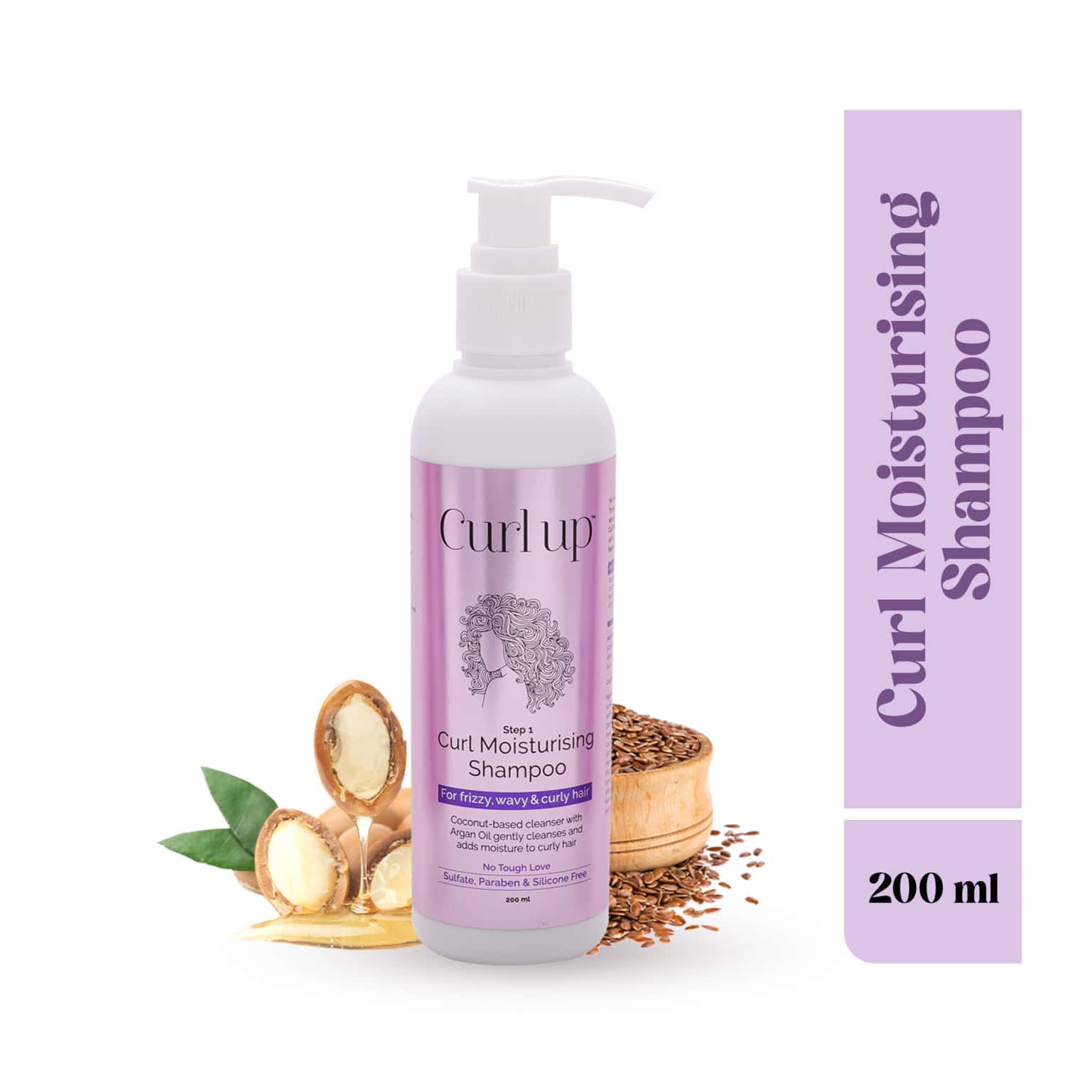 Curl Up Curl Moisturising Shampoo | Wavy & Curly Hair | Sulphate Paraben & Silicone Free - 200ml