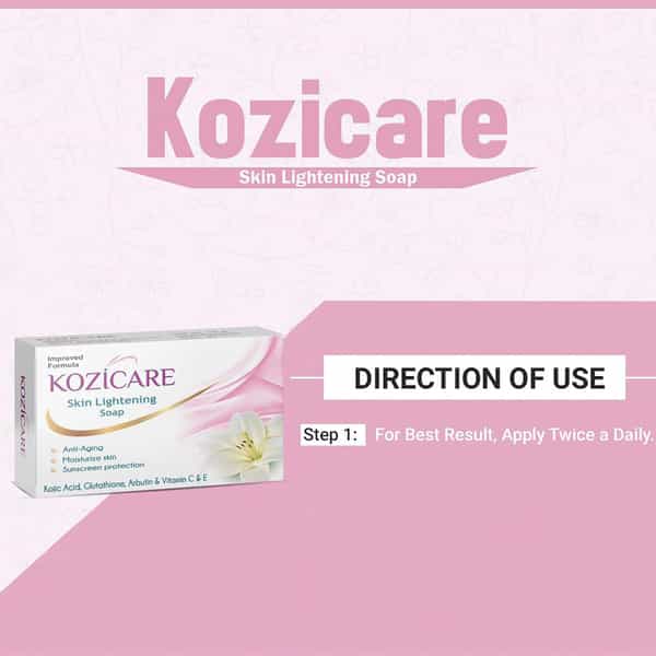 Kozicare Kojic Acid Vitamin E Arbutin Skin Lightening Soap - 75 Gm (Pack Of 9)