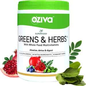Oziva Superfood Greens & Herbs 250g | For Better Metabolism Detox & Digestion