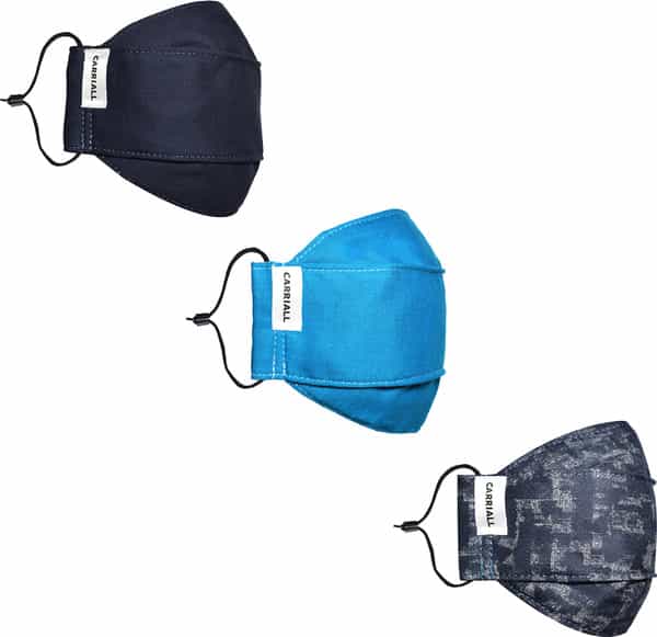 Carriall Adult Unisex 3 Layer Reusable Washable Cotton Mask (Camsm077) Pack Of 3