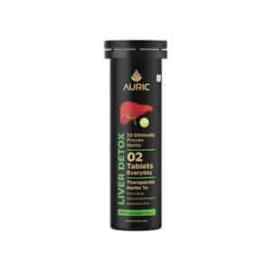 Auric Liver Detox Effervescent With 10 Super Ayurvedic Herbs | 20 Tablets