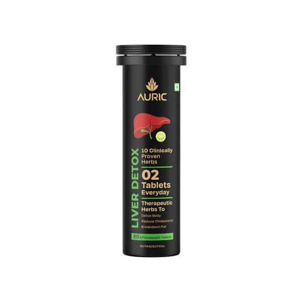 Auric Liver Detox Effervescent With 10 Super Ayurvedic Herbs | 20 Tablets