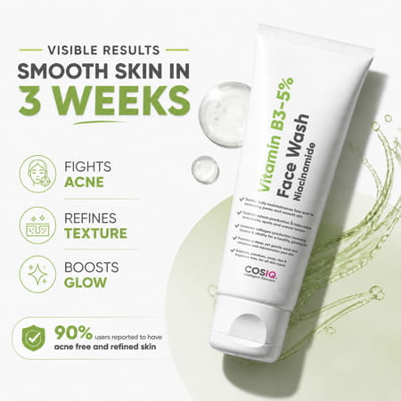 Cos-Iq Vitamin B3-5% Niacinamide Face Wash For Smooth And Even Skin(100Ml)