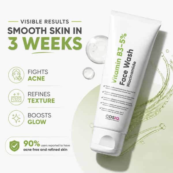 Cos-Iq Vitamin B3-5% Niacinamide Face Wash For Smooth And Even Skin(100Ml)