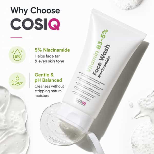 Cos-Iq Vitamin B3-5% Niacinamide Face Wash For Smooth And Even Skin(100Ml)
